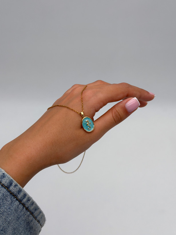 گردنبند فانتزی آبی اسب دریایی